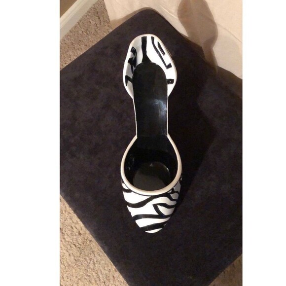 Wine Bottle Holder Ceramic Zebra High Heel Shoe - Picture 5 of 5